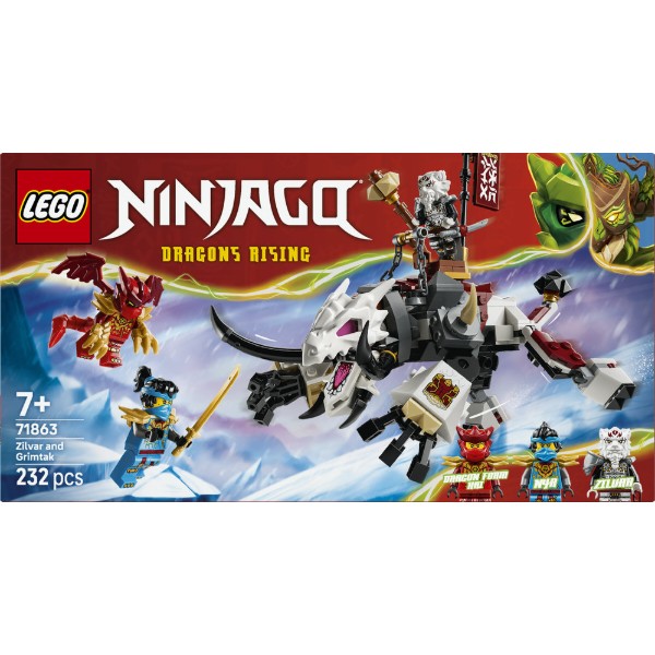 Фото - Конструктор LEGO  Ninjago Зільвар і дракон Гримтак (71863)