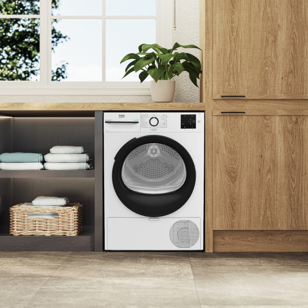 Фото - Комплект техніки Beko Пральна машина з фронтальним завантаженням + Сушильна машина + Комплект кріплень для встановлення в колону Beko BM1WFSU36233WPBB + BM3T37239WB + NPSKW
