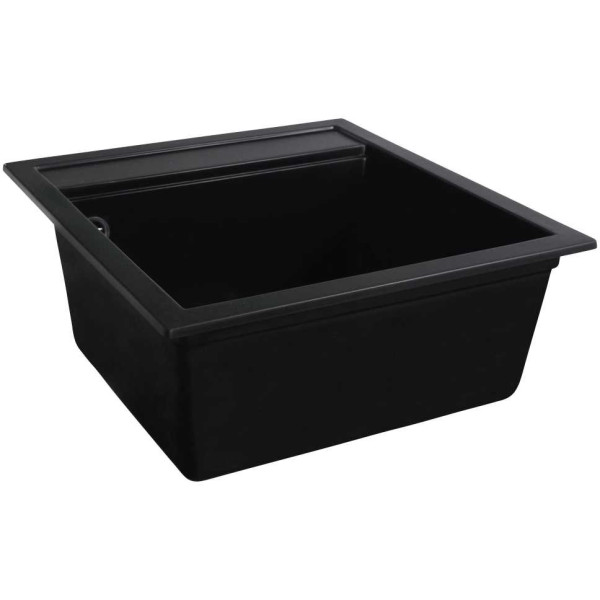 Фото - Мийка кухонна+змішувач VALESO 5149 чорна +сифон 1041 +BG77 чорний