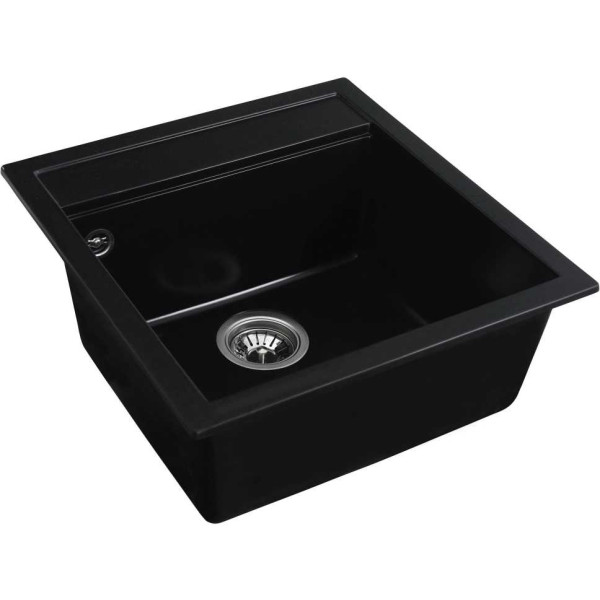 Фото - Мийка кухонна+змішувач VALESO 5149 чорна +сифон 1041 +BG77 чорний