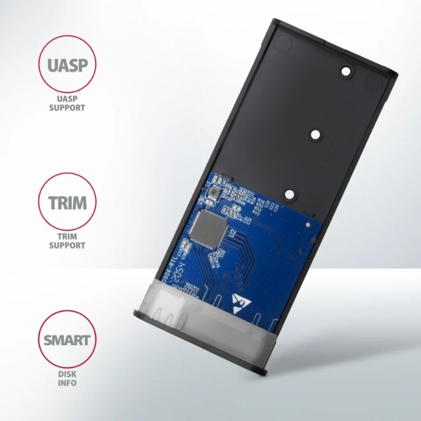 Фото - Внешний карман AXAGON SuperSpeed+ USB-C - M.2 NVMe & SATA SSD RAW box (EEM2-SB2)