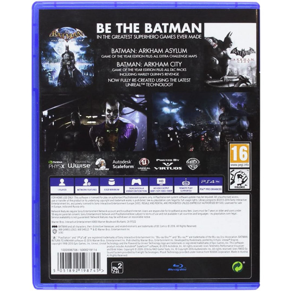 Фото - Игровой диск PS4 Batman: Return to Arkham