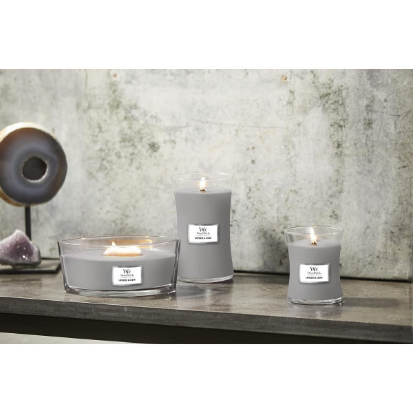 Фото - Свічка скло Woodwick Mini Lavender & Cedar (Лаванда та Кедр) 85г (1666278E)