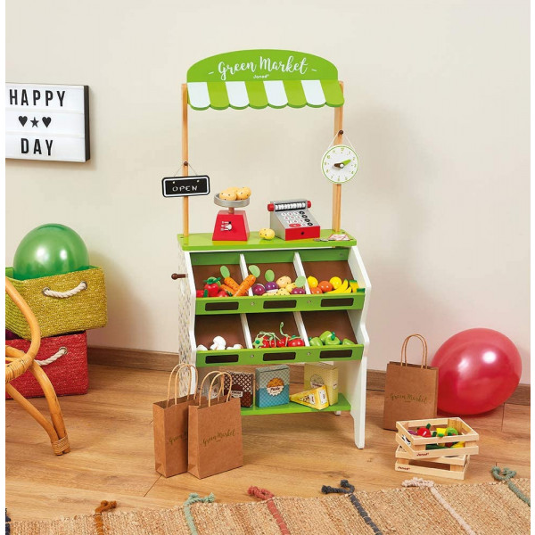 Фото - Сюжетно-ролевая игра. Магазин Janod Прилавок с овощами (J06574)