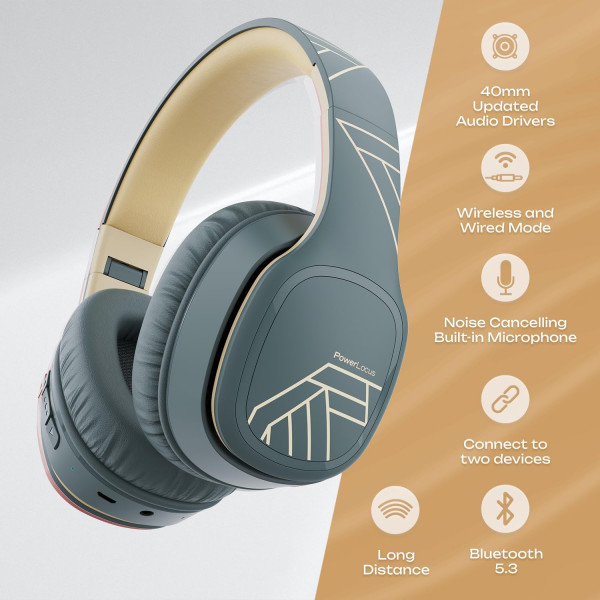 Фото - Навушники повнорозмірні бездротові PowerLocus P7 Asphalt Grey (pwl-p7-asphalt grey)