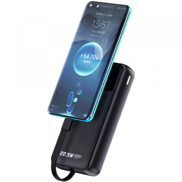 Фото - Батарея мобильная Dudao K15Pro Built-in Cables 20000mAh PD 22.5W Black (6977196682430)