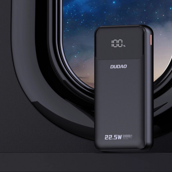 Фото - Батарея мобильная Dudao K15Pro Built-in Cables 20000mAh PD 22.5W Black (6977196682430)