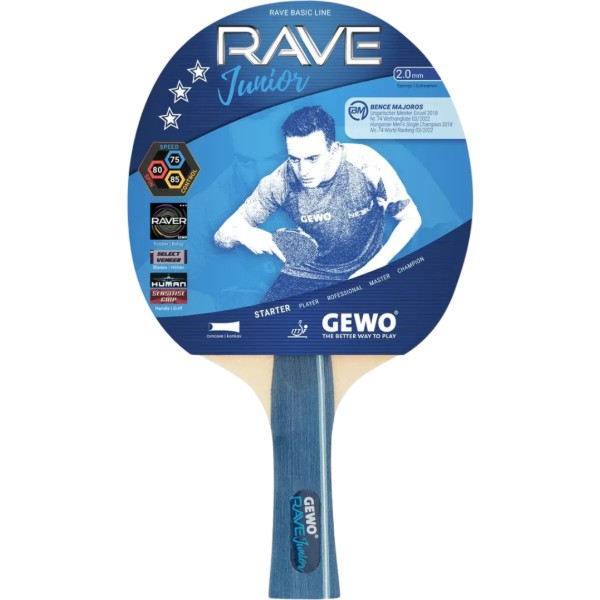 Фото - Ракетка для настільного тенісу Gewo Rave Junior FL (10939000011)