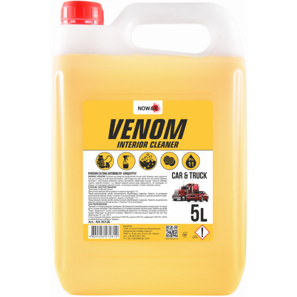 Фото - Очисник для авто NOWAX салону автомобіля VENOM Interior Cleaner 5 л концентрат 1:10 (NX05126)