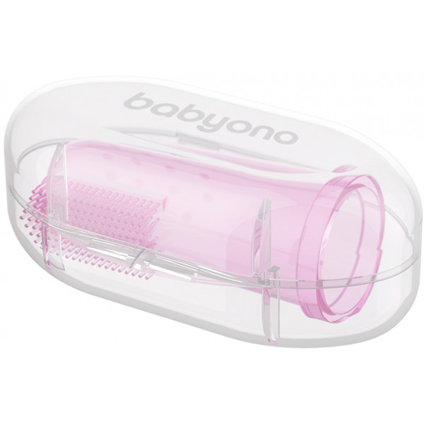 Фото - Зубна щітка мануальна дитяча BabyOno з масажом для ясен Рожевий (723/03)