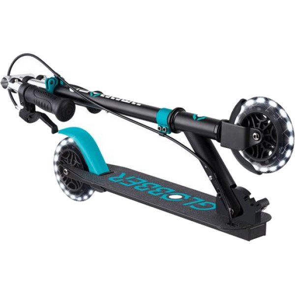 Фото - Двоколісний самокат Globber FLOW ELEMENT JUNIOR LIGHTS 
Black/Turquoise (729-105)