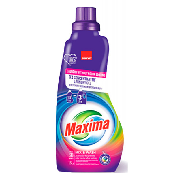 Фото - Гель для прання Sano Maxima Mix&Wash 1.5 л (7290102992010)