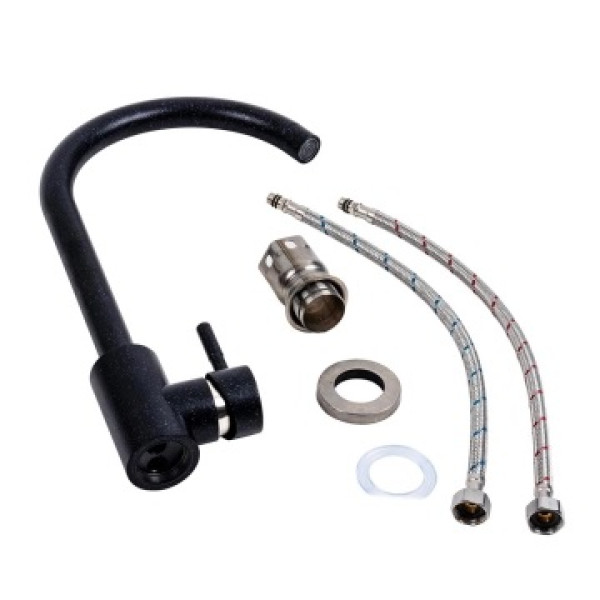 Фото - Кухонний змішувач VALESO 56 В NESP (3008 А) ЧОРНИЙ МЕТАЛІК