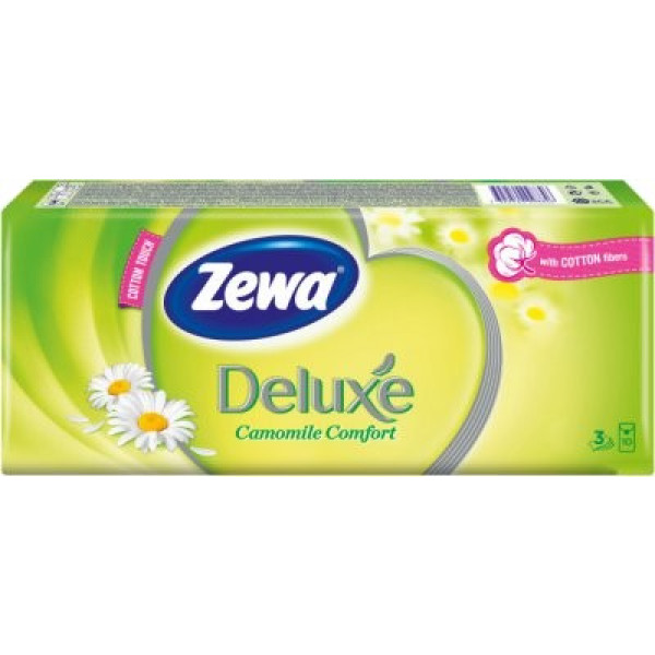 Фото - Серветки паперові Zewa Deluxe Ромашка 3 слоя 10 шт. х 10 пачек (7322540098846)