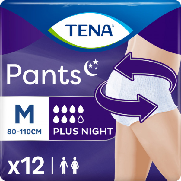 Фото - Одноразовые подгузники-трусики Tena для взрослых Pants Plus Night Medium 12 шт. (7322540839913)