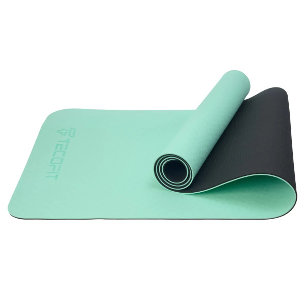 Фото - Килимок для йоги та фітнесу TECOFIT Dual Color TPE Mat 183х61х0.6 см Green/black (TOP18013825/5)