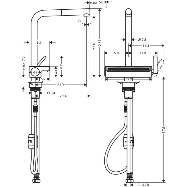Фото - Кухонний змішувач Hansgrohe Aquno Select M81 (73836670)