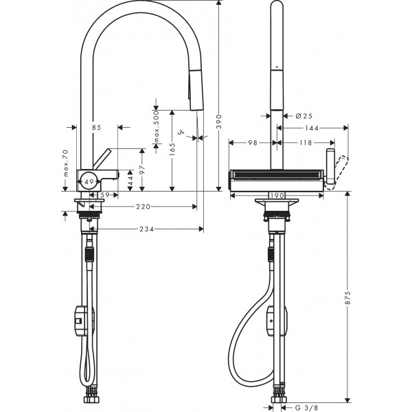 Фото - Кухонний змішувач Hansgrohe Aquno Select M81 (73837000)