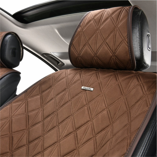 Фото - Комплект накидок на сидіння автомобіля CarLife Nitro coffee 2 шт. (SC40402)