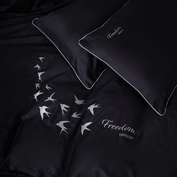 Фото - Комплект постельного белья MirSon Сатин ELIT 0055 Black Pearl "Freedom" 175х210 (2200010538656)