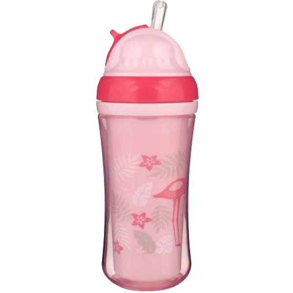 Фото - Поїльник-непроливайка дитячий Canpol babies фламінго з силіконовою трубочкою подвійна стінка, 260 мл. (74/050)
