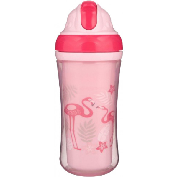 Фото - Поїльник-непроливайка дитячий Canpol babies фламінго з силіконовою трубочкою подвійна стінка, 260 мл. (74/050)