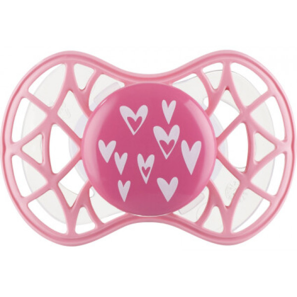 Фото - Ортодонтическая пустышка Nuvita Air55 Cool 6m+ ''сердечки'' Розовый (NV7084PY)