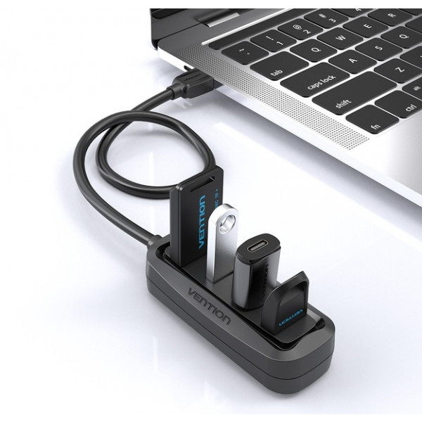 Фото - Хаб USB Vention USB Hub 4-Port 2.0 Black 0.15 m (VAS-J43-B015)