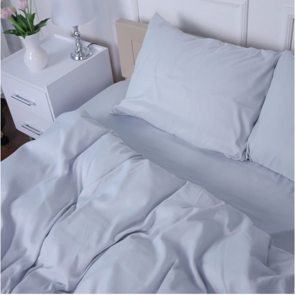 Фото - Простирадло двоспальне MirSon Soft Elegance №14-4102 Glacier Gray 180х190 см (2200010912104)