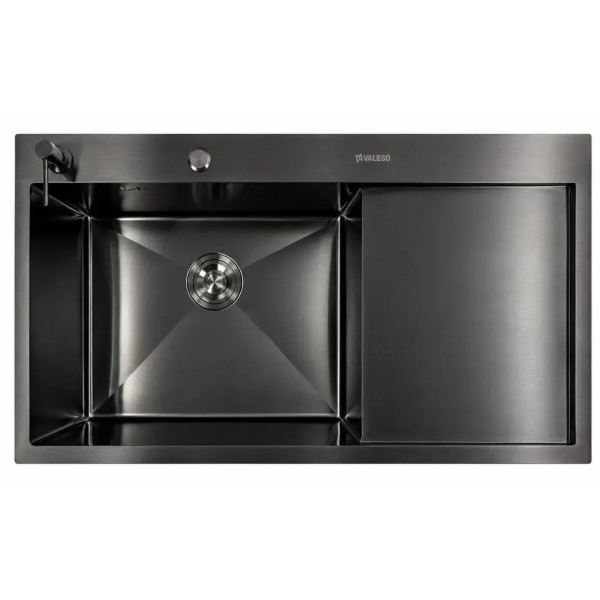 Фото - Мийка кухонна VALESO PVD чорна CM 100х50 L Handmade (3.0/1.0)