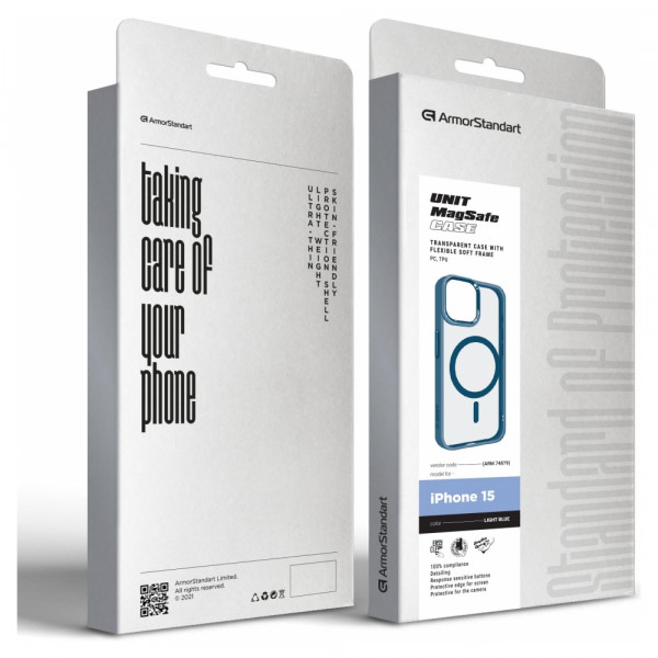 Фото - Чехол для смартфона Armorstandart Unit MagSafe for Apple iPhone 15 Light Blue (ARM74879)