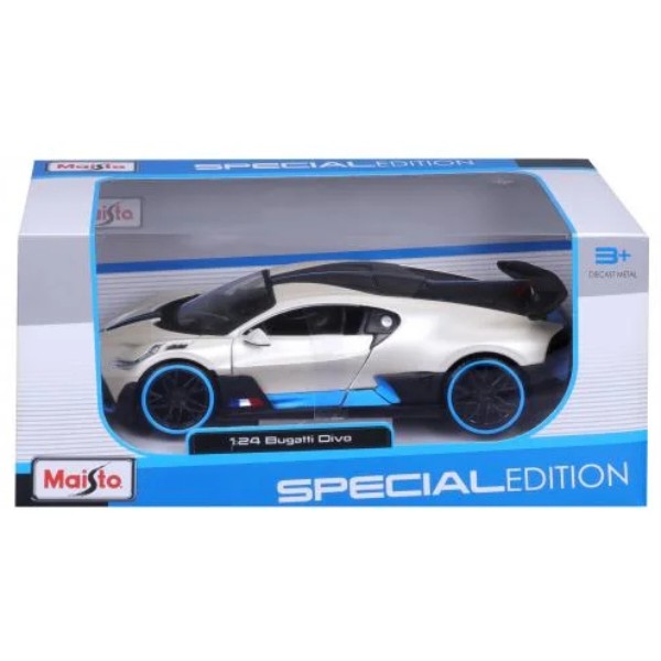 Фото - Коллекционная машинка 1:24 Maisto "Bugatti Divo", масштаб 1:24 (31526  met. white)