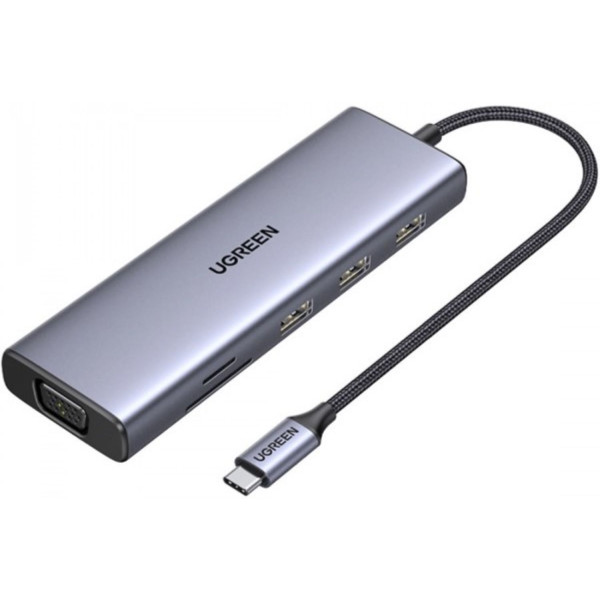 Фото - Хаб USB UGREEN CM498 USB-C Multifunction Adapter Gray (15601)