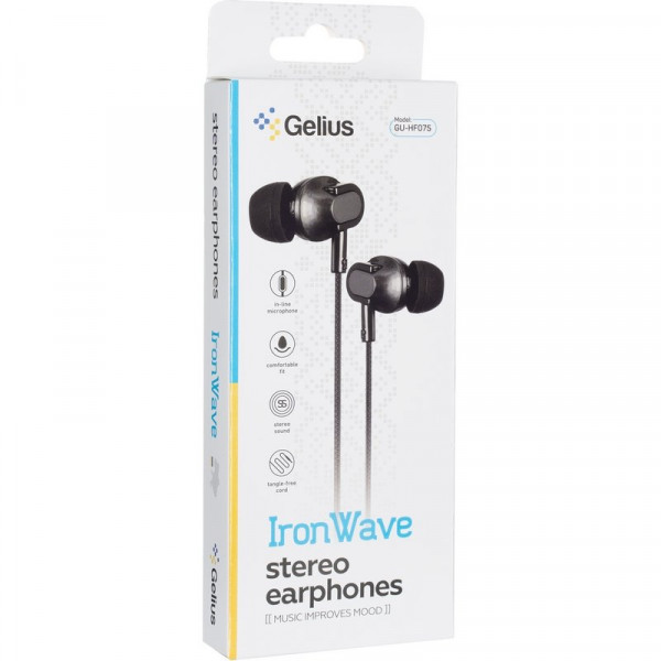 Фото - Навушники вкладиші дротові Gelius Ultra Iron Wave GU-075 Black