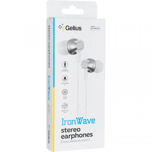 Фото - Навушники вкладиші дротові Gelius Ultra Iron Wave GU-075 White