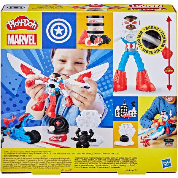Фото - Набори для ліплення Hasbro Play Doh Капітан Америка з мотоциклом (G0555)