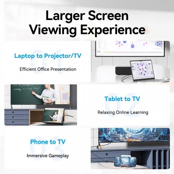 Фото - Кабель HDMI Vention USB 2.0 HDMI M - Type-C , 2.0m (CRIBH)