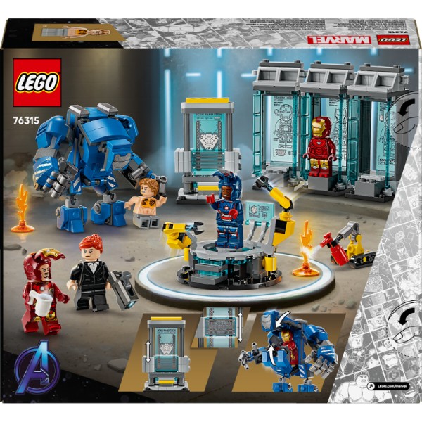 Фото - Конструктор LEGO Marvel Лаборатория Железного Человека: зал доспехов (76315)
