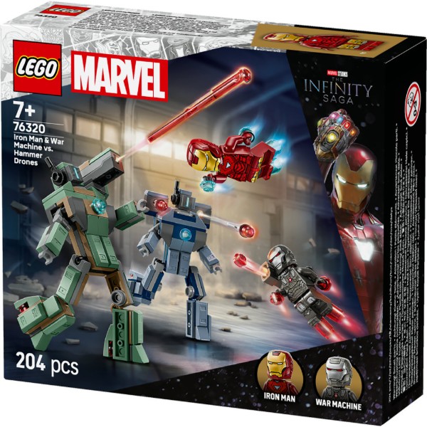 Фото - Конструктор LEGO  Super Heroes Marvel Железный человек и Боевая Машина против Хаммер Дронов (76320)