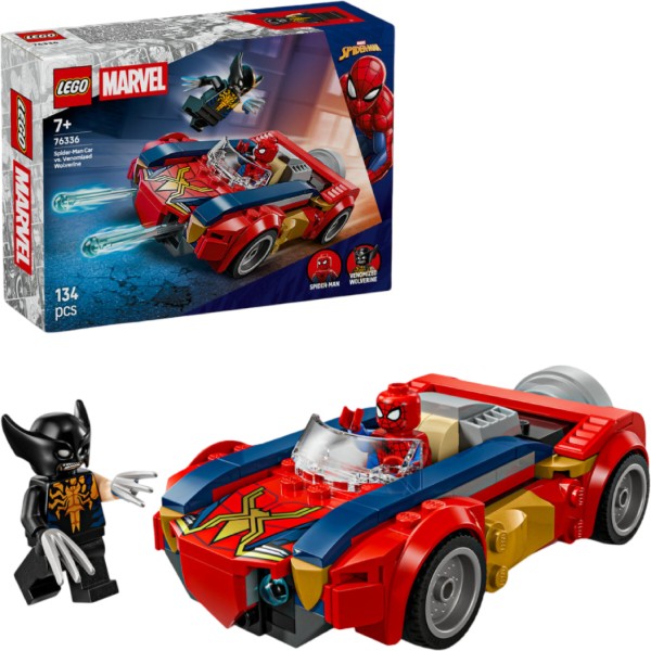 Фото - Конструктор LEGO Super Heroes Marvel Автомобиль Человека-паука против Веномизированного Росомахи (76336)