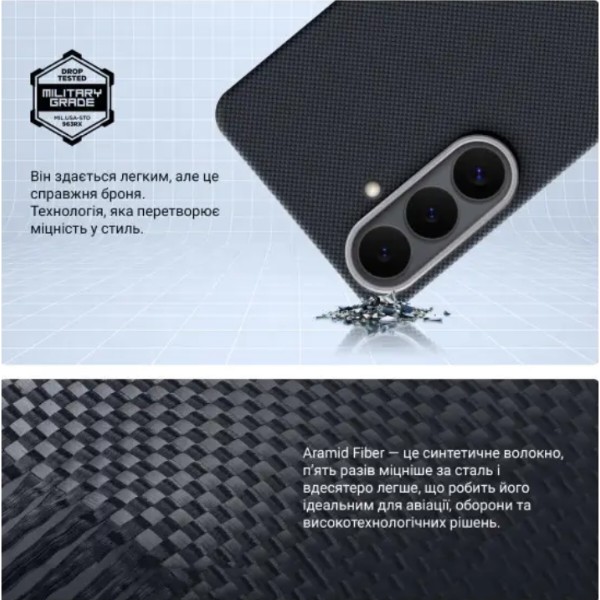 Фото - Чехол для смартфона Armorstandart BlackIcon Aramid Plain MagCase for Samsung S26 Black (ARM90164)