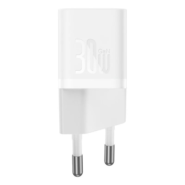 Фото - Мережевий зарядний пристрій Baseus GaN5 Fast Charger(mini) 1C 30W EU Moon White (P10110902213-00)