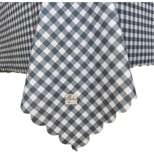 Фото - Скатертина прямокутна Прованс 180х136см Сіра клітинка (015132)