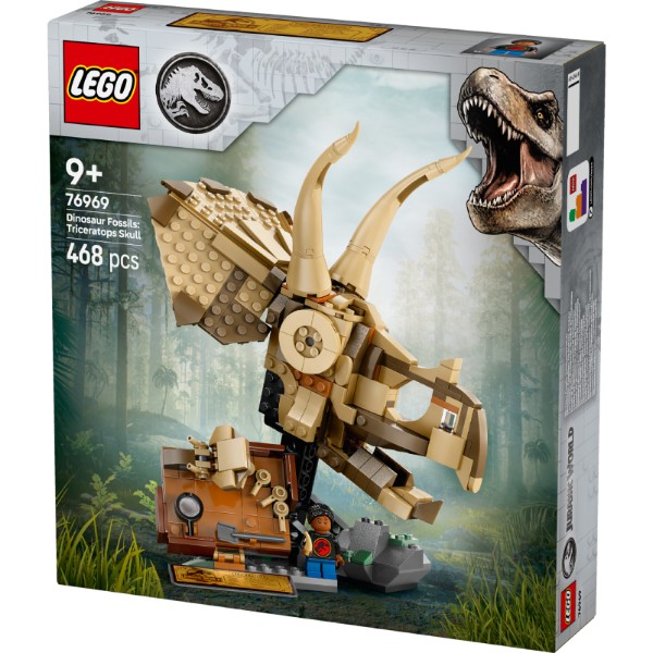 Фото - Конструктор LEGO Jurassic World Окаменелости динозавров: череп трицератопса (76969)