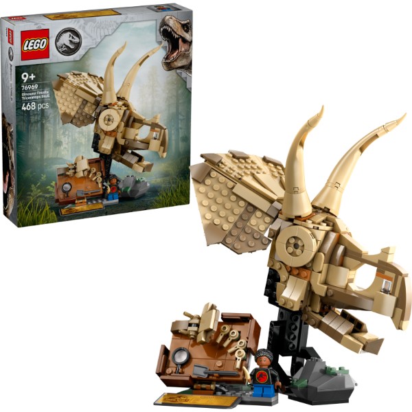 Фото - Конструктор LEGO Jurassic World Окаменелости динозавров: череп трицератопса (76969)