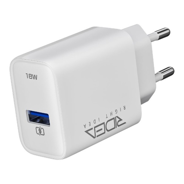 Фото - Мережевий зарядний пристрій Ridea Rapid 1USB QC 18W+Type-C White (RW-18121)