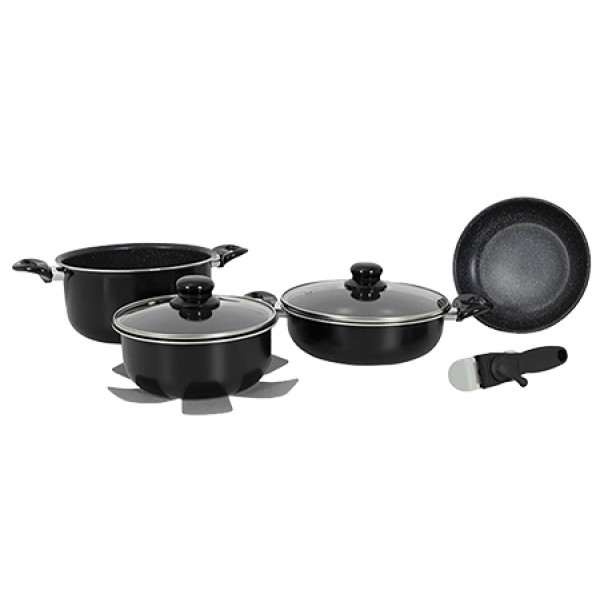 Фото - Набор посуды туристический Gimex Cookware Set induction 7 пр. Black (6977222)