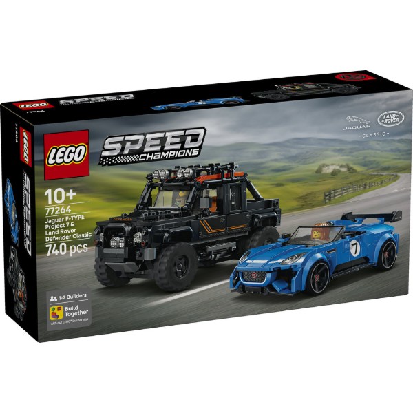 Фото - Конструктор LEGO Speed Champions Jaguar Project 7 и Land Rover Defender (77264)