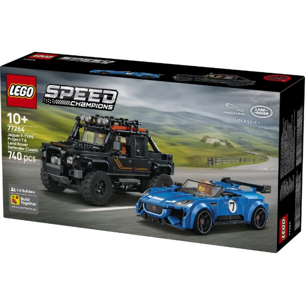 Фото - Конструктор LEGO Speed Champions Jaguar Project 7 и Land Rover Defender (77264)