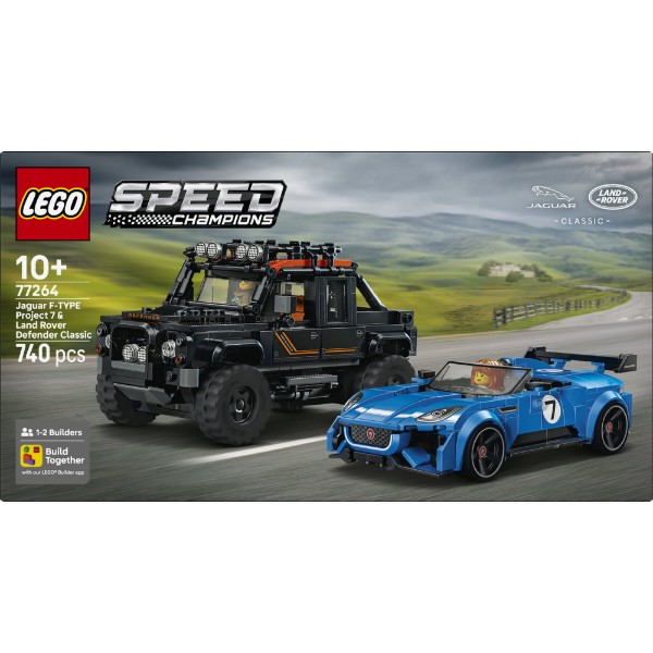 Фото - Конструктор LEGO Speed Champions Jaguar Project 7 и Land Rover Defender (77264)